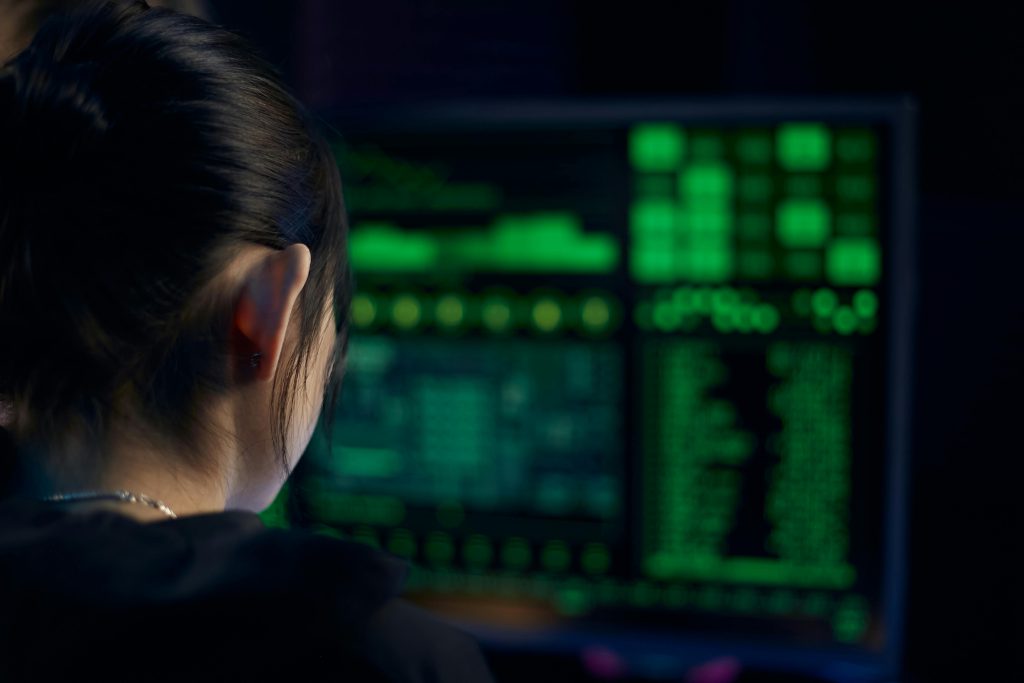 woman in front of computer screen